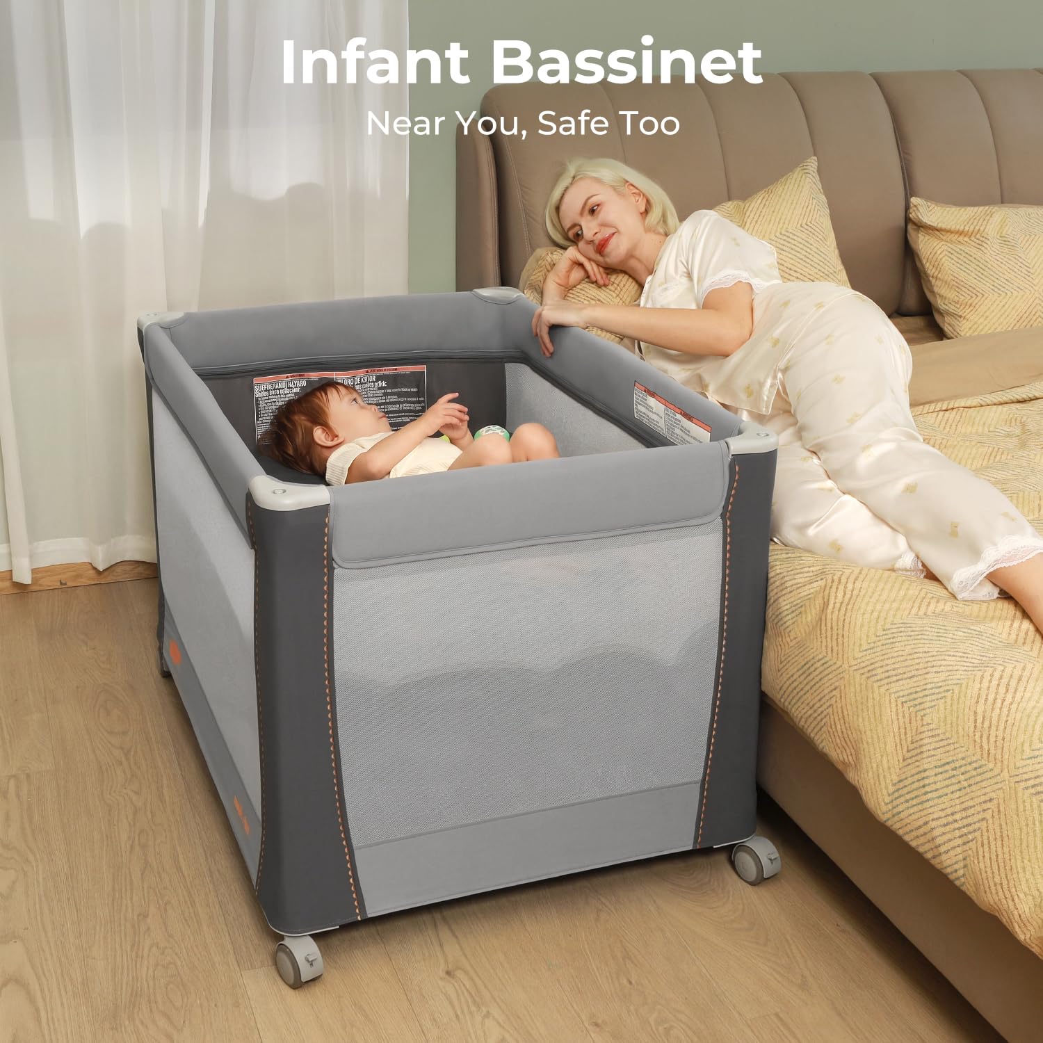 Thumbnail 3 de Pamo Babe Deluxe Pack and Play with Bassinet, Changing Table & One-Step Setup