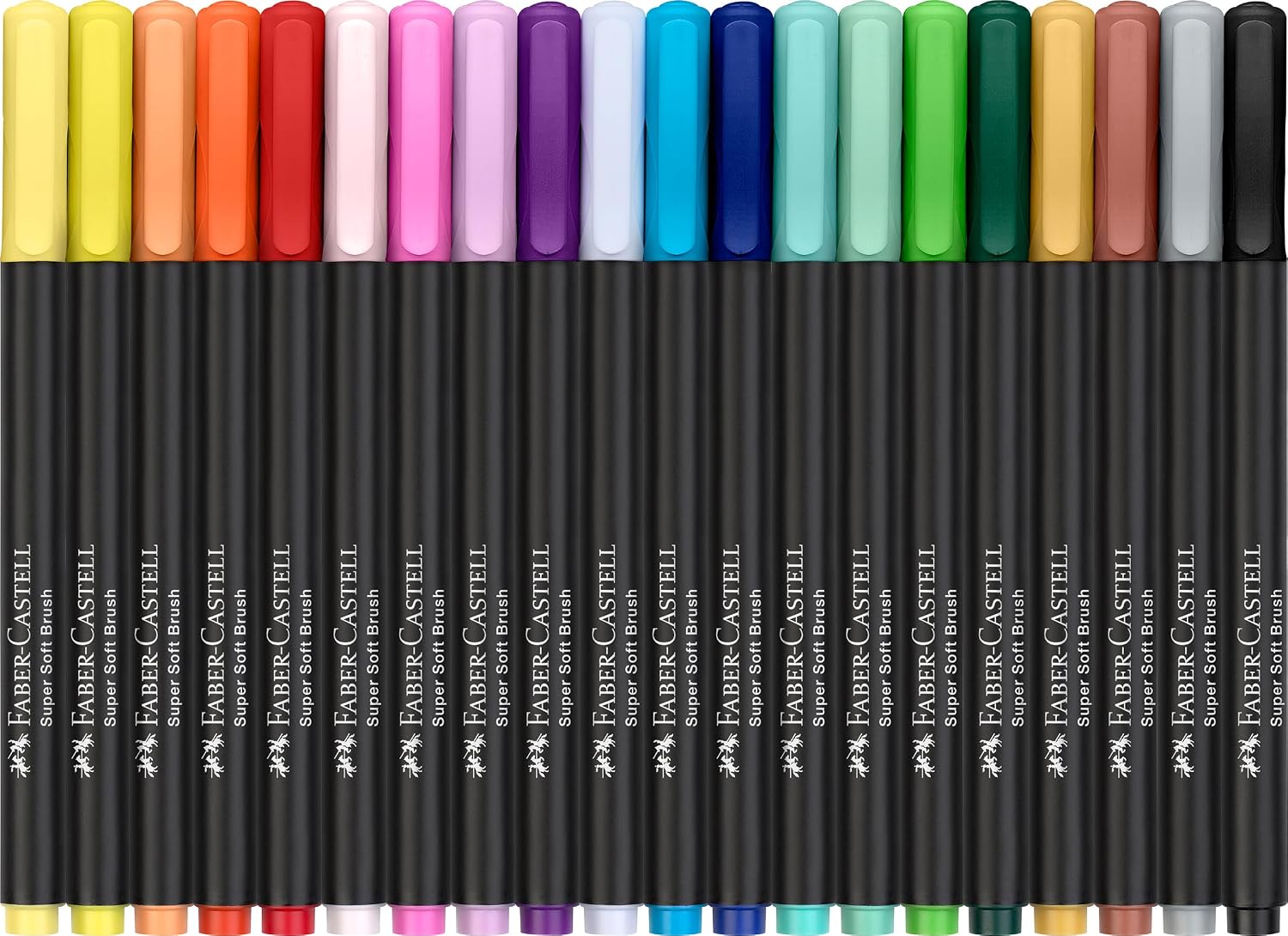 Detalle 2 de Faber-Castell 116452 Black Edition Brush Pen Set (20 leuchtende Farben) – Filzstifte mit Pinselspitze