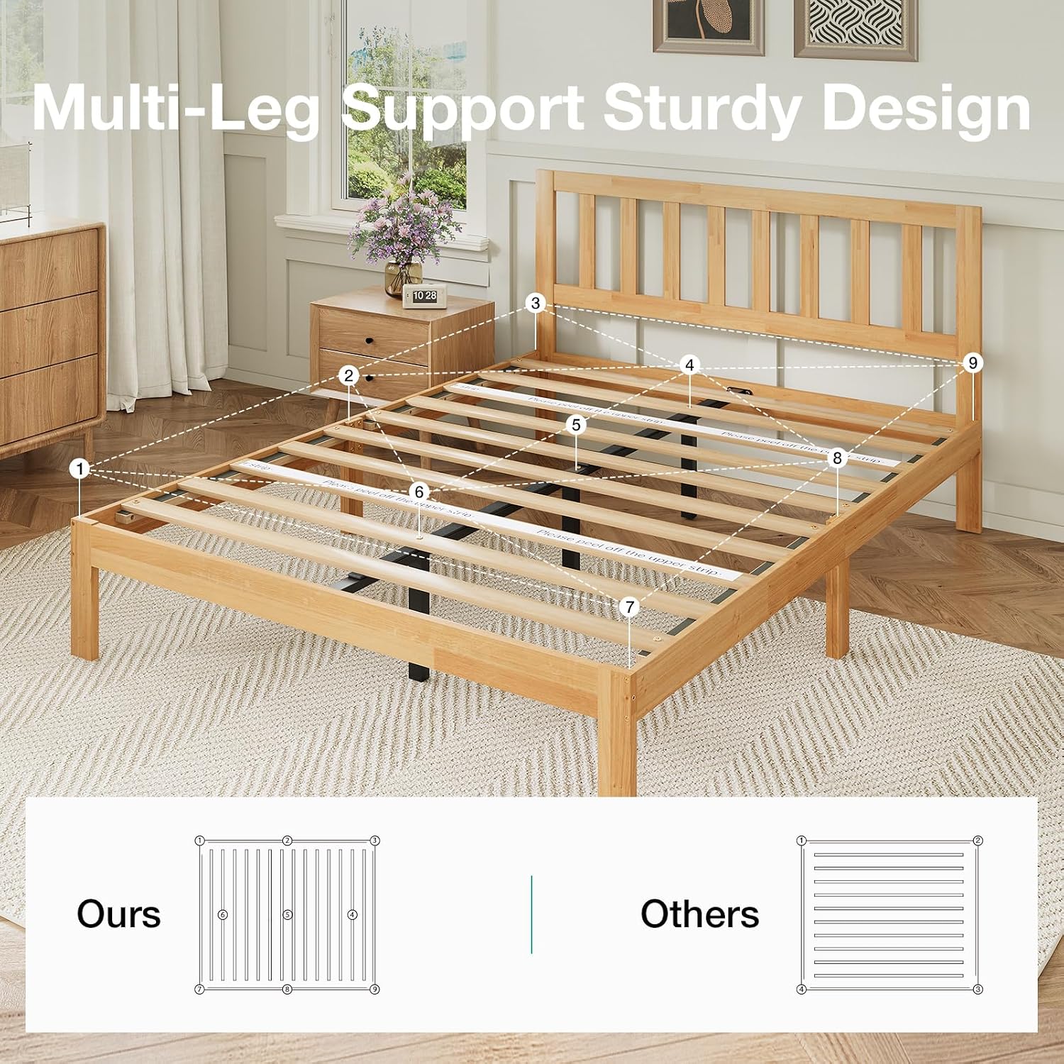 Detalle de Novilla Full Bed Frame, 12-Inch