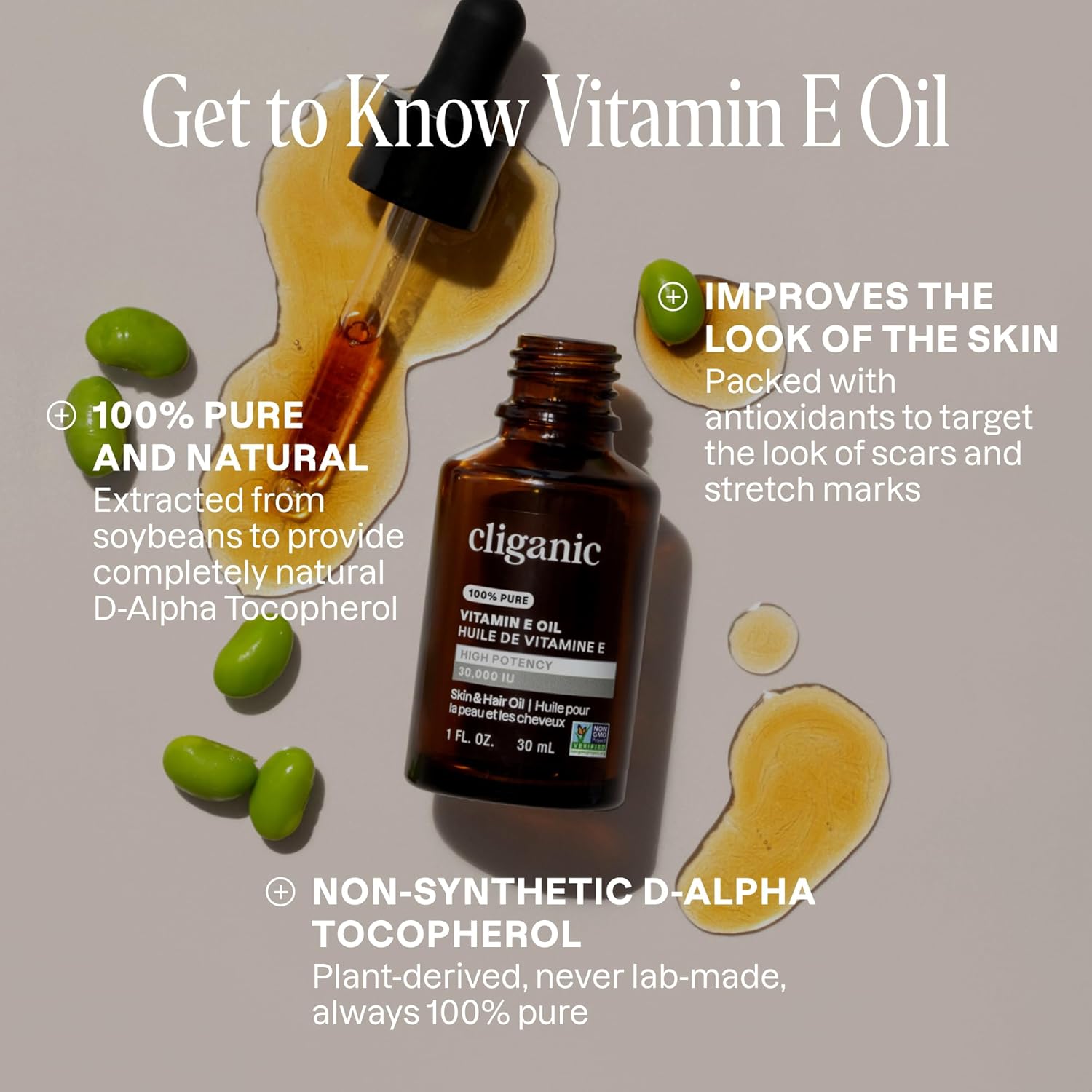 Detalle de Cliganic Pure Vitamin E Oil ⚙