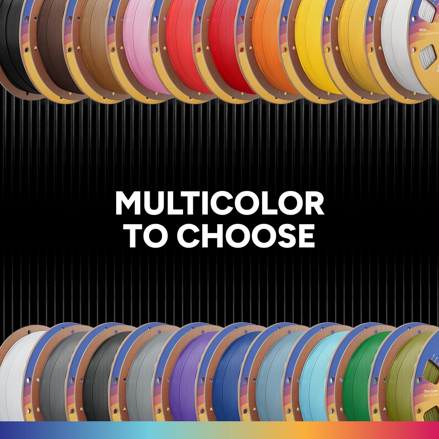Detalle 2 de OVERTURE 10KG Bundle High Speed PLA Filament 1.75mm – 10-Color Spool Set