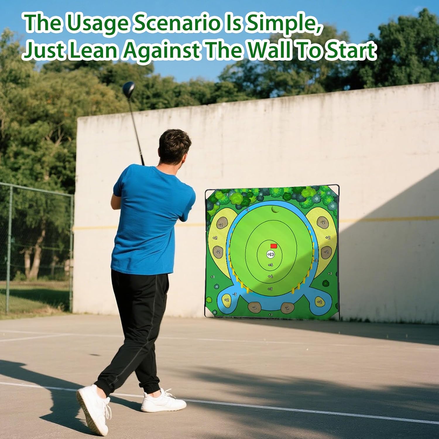 Detalle de Portable 70x70 Indoor/Outdoor Golf Chipping Practice Mat