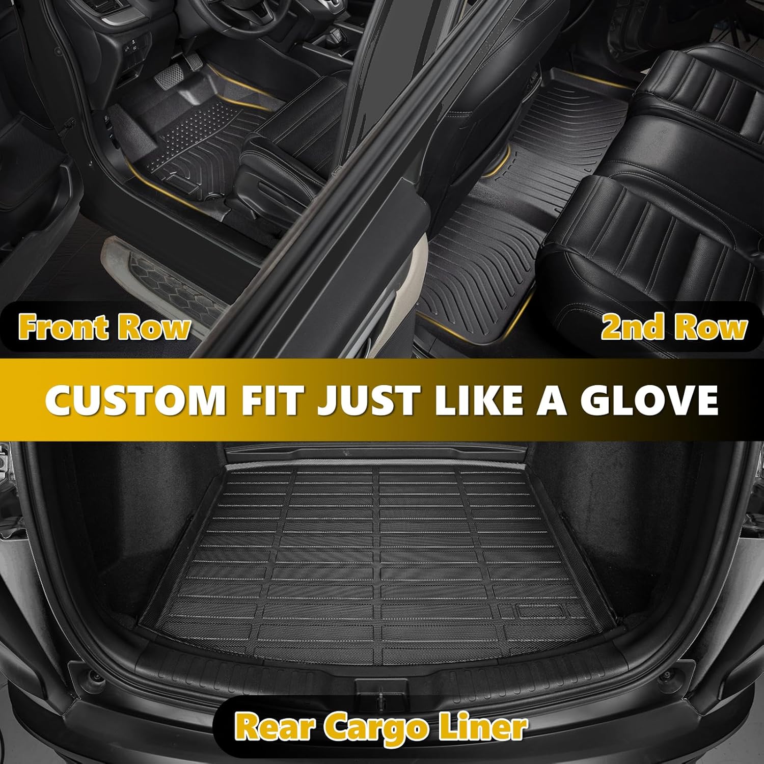 Thumbnail 2 de GINOWY All Weather Floor Mats & Cargo Liner for Volvo XC60 (2010-2017) — Custom 1:1 Fit with 3D Laser Precision