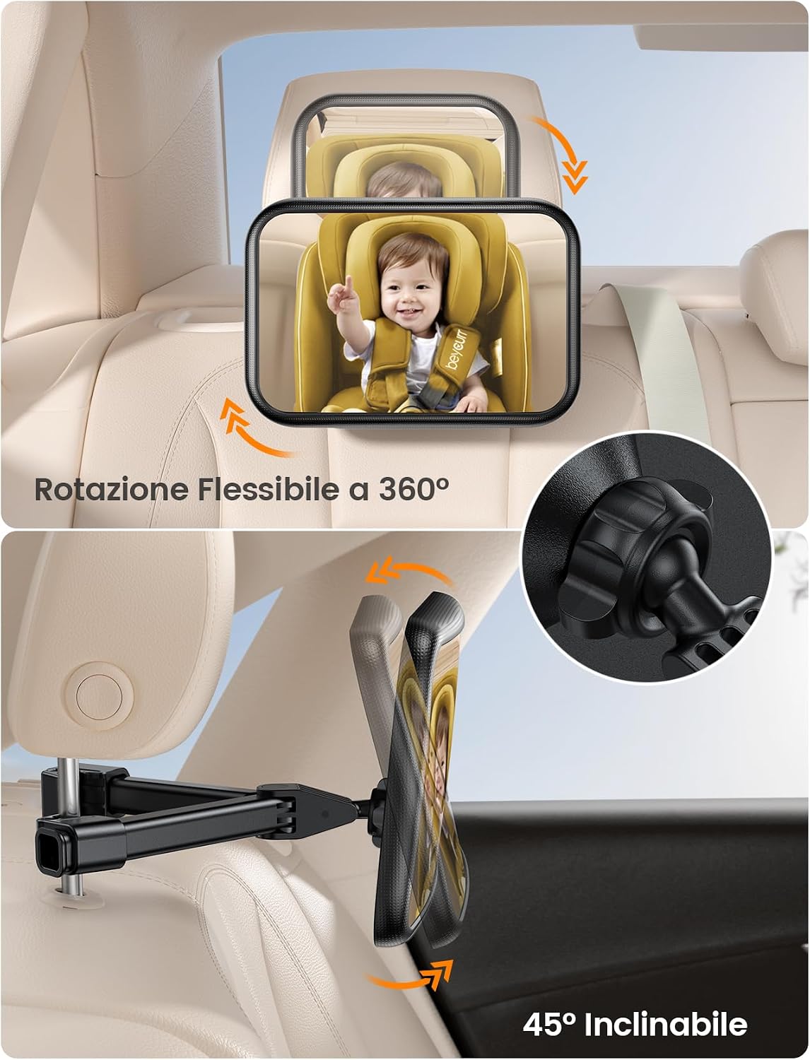 Detalle 2 de Lamicall Specchietto retrovisore bambini 175°