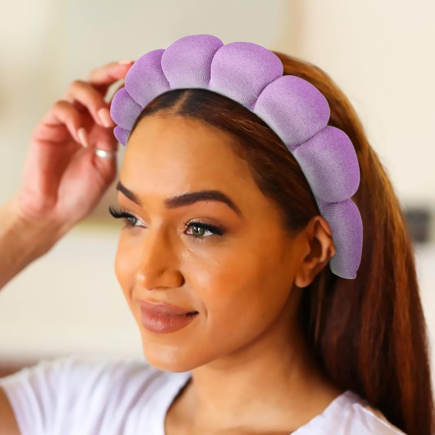 Thumbnail 2 de DRESHOW Spa Headband and Wristband Set for Face Washing and Skincare