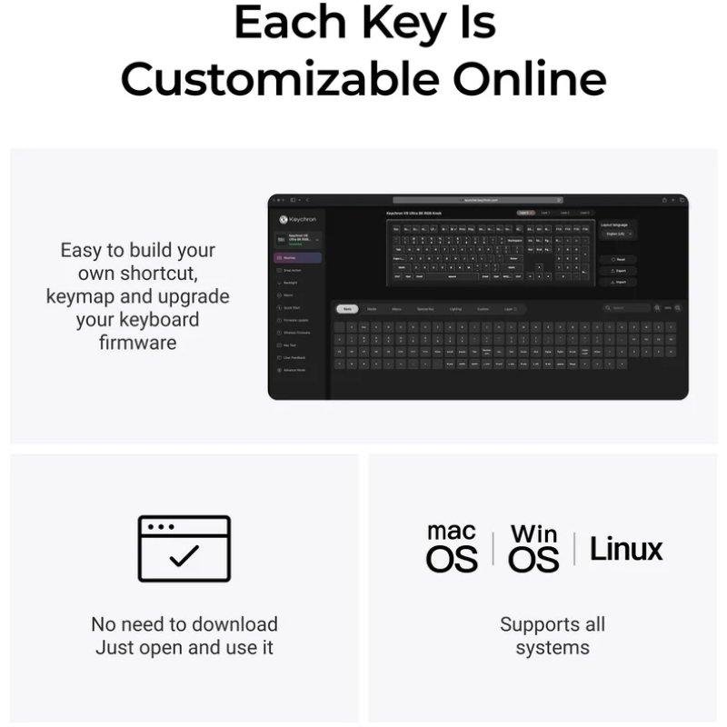 Detalle 2 de Keychron V6 Ultra 8K: teclado mecánico inalámbrico con switches hot-swappable y RGB por tecla