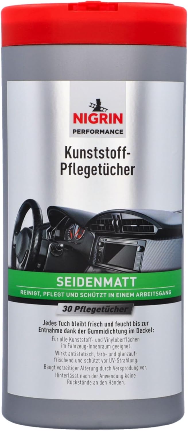 Thumbnail 6 de NIGRIN Kunststoffpflege-Tücher glänzend – Pflege, Reinigung und Schutz für Innenraumkunststoffe (30× Tücher)