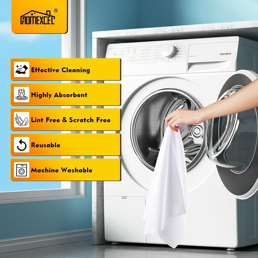 Thumbnail 6 de HOMEXCEL White Microfiber Cloths 100 Pack 🧽