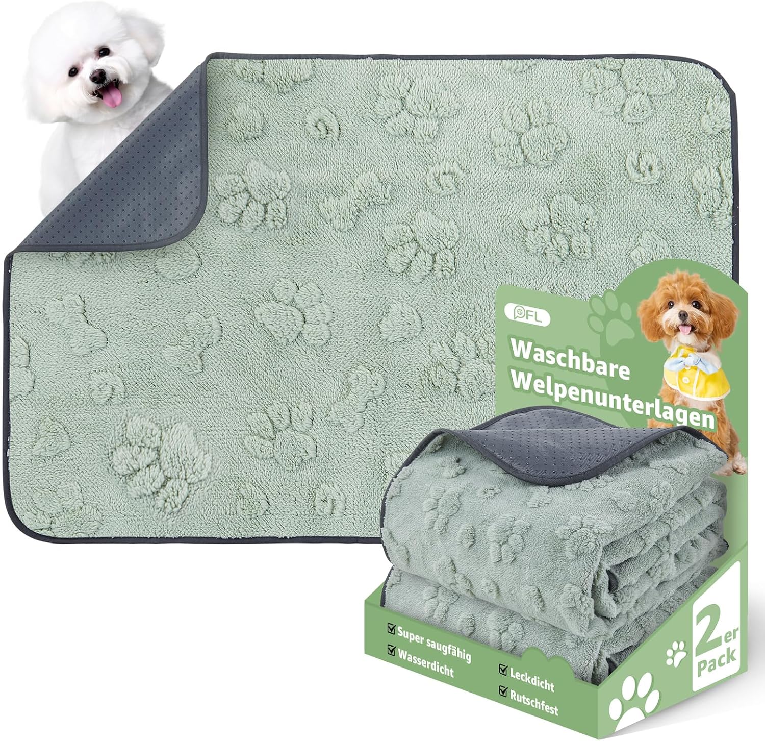 Detalle de Super saugfähige, waschbare Welpenunterlagen für Hunde – weich, undurchlässig & rutschfest