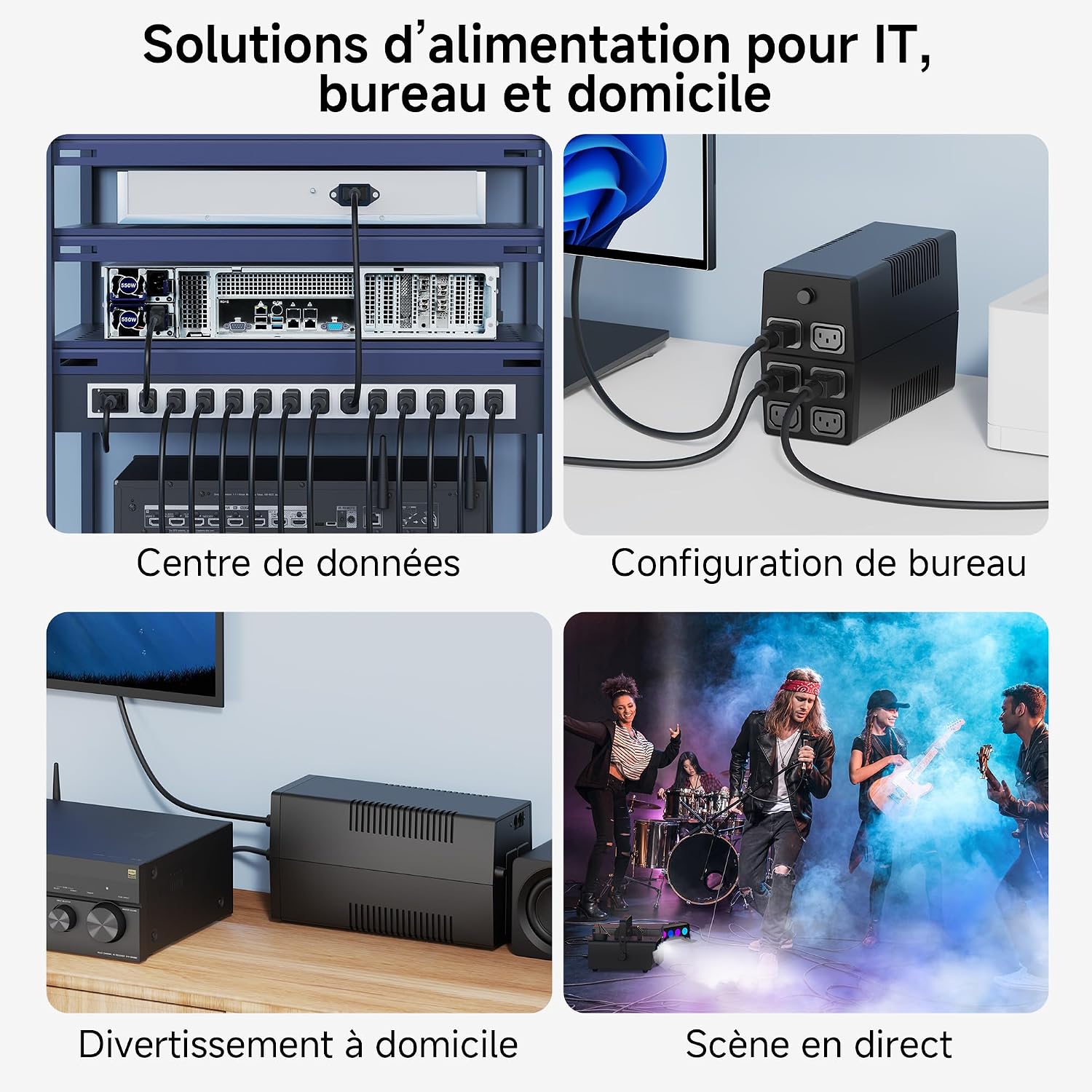 Thumbnail 3 de Cable Matters lot de 2 câbles de rallonge électrique PDU IEC C13 vers C14 – 2 m