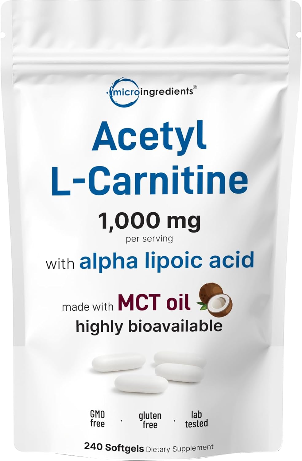 Detalle de Micro Ingredients Acetyl L-Carnitine Supplement 1000 mg
