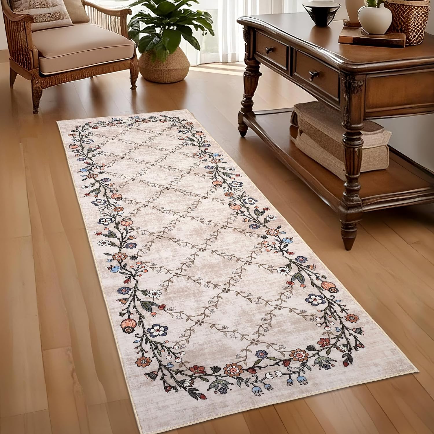 Detalle 2 de GarveeHome floral runner rug 2x6
