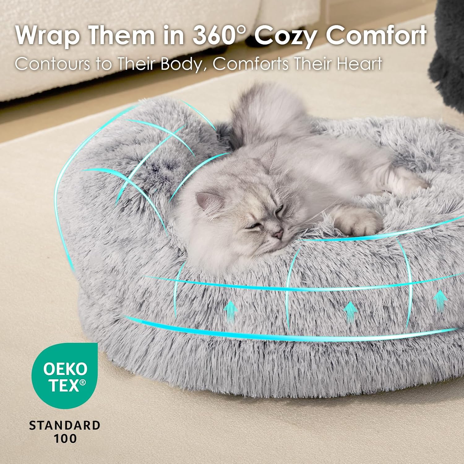 Detalle 2 de EHEYCIGA Donut Pet Bed, 23-Inch