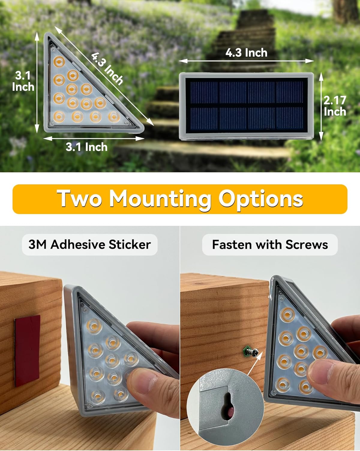 Thumbnail 2 de Asteria Solar Stair Light 6 Pack (IP67) — Warm White outdoor step lights with 13 LED beads