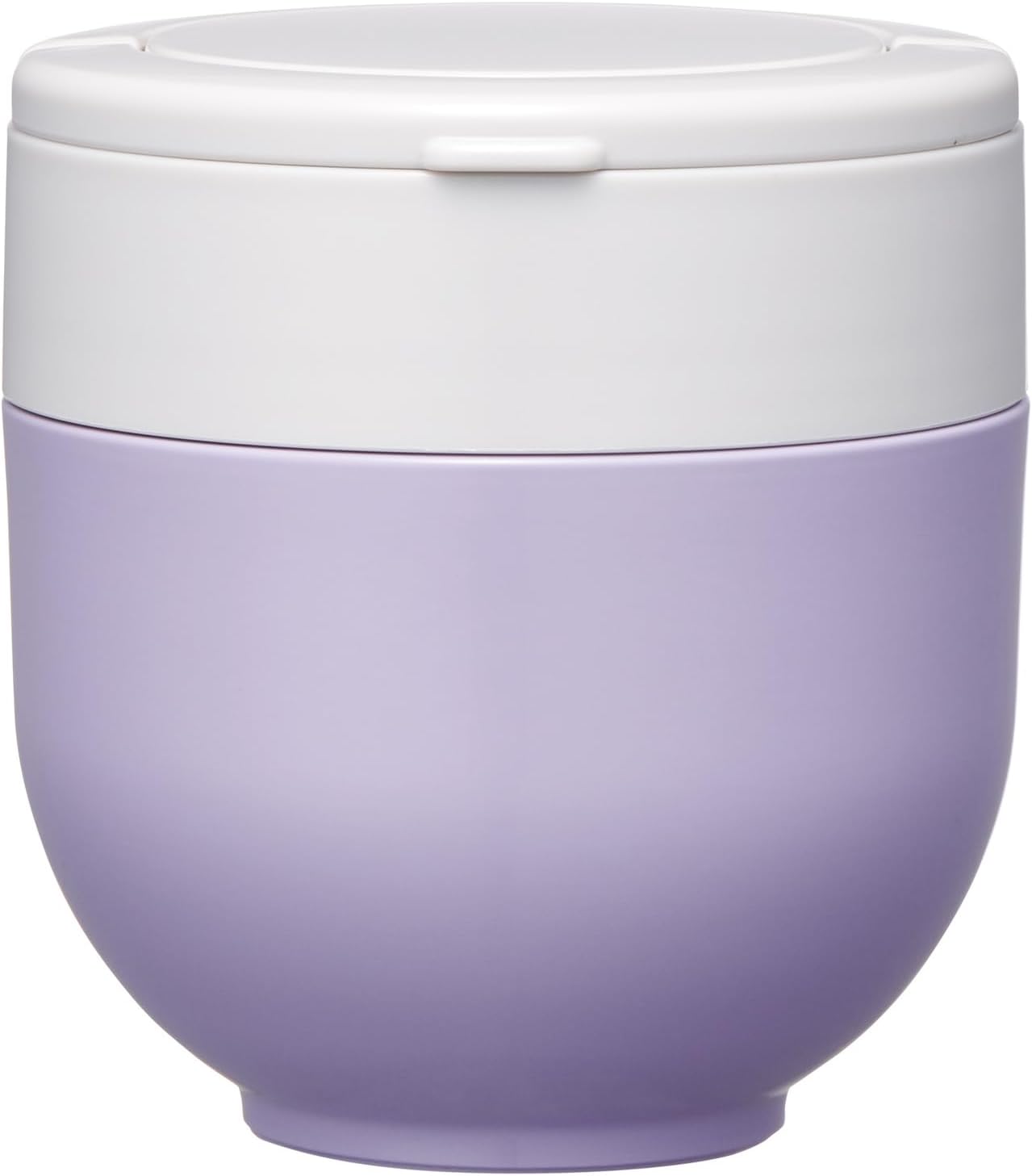 Detalle 2 de スケーター LDNO6AG-A 保温弁当箱 丼型 540ml 2段 ライラックグレー 折りたたみハンドル付き