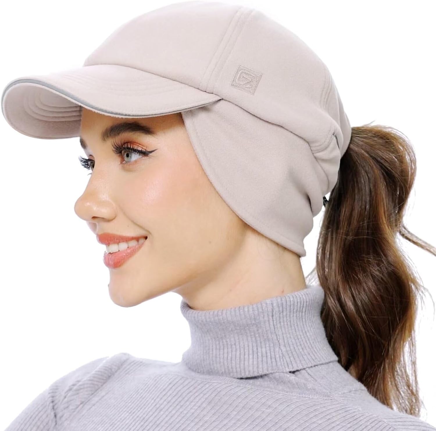 Detalle de GADIEMKENSD Womens Fleece Ponytail Hat Reflective Winter Hat