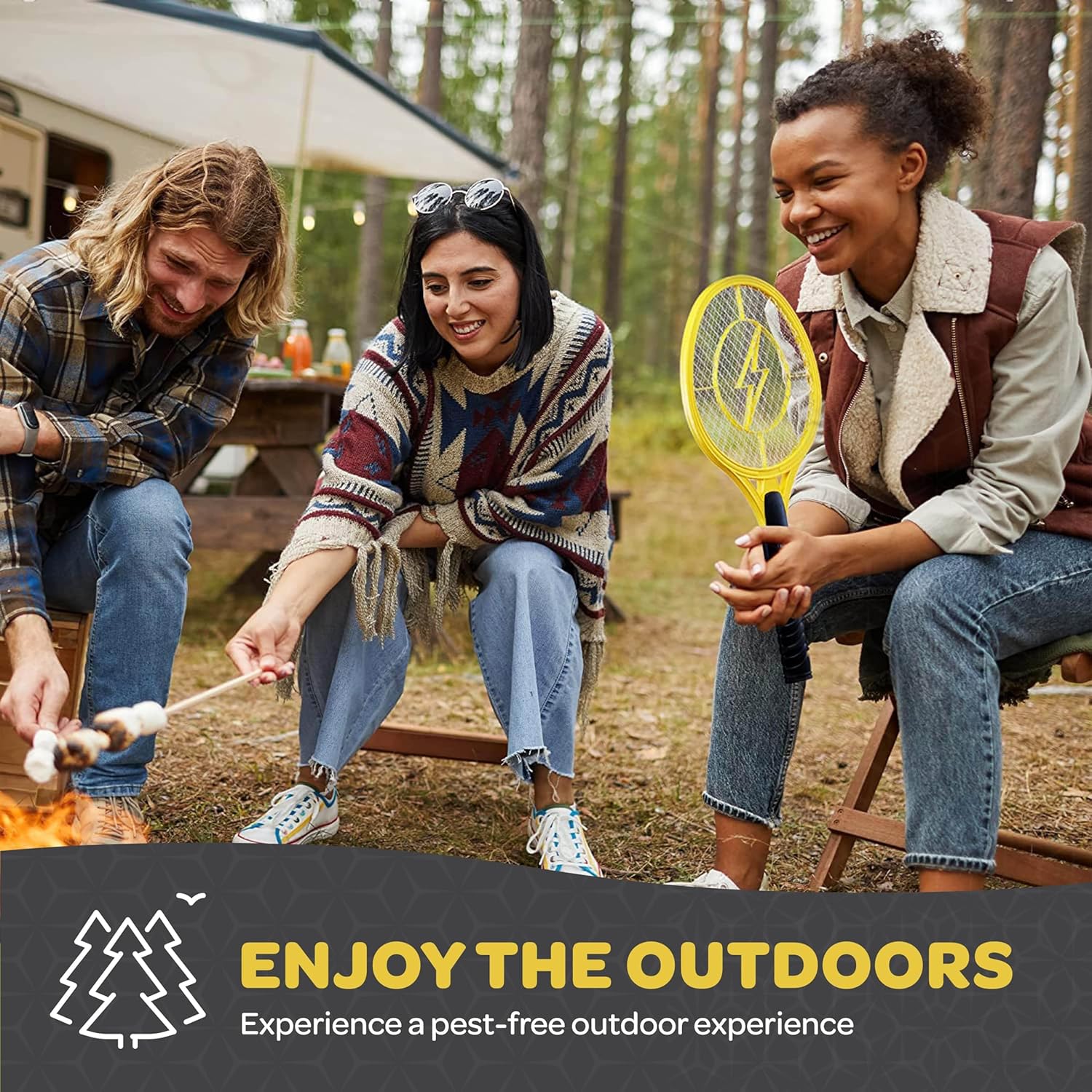 Thumbnail 6 de Electric Fly Swatter [Set of 2] Handheld Bug Zapper Racket — 4000 Volt, USB Rechargeable with LED Attractant