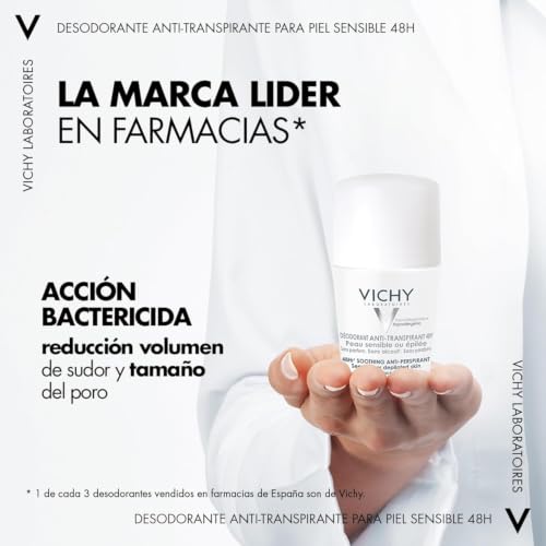 Detalle de Vichy Desodorante Bola Reguladora para Piel Sensible 50 ml – 48h de Eficacia