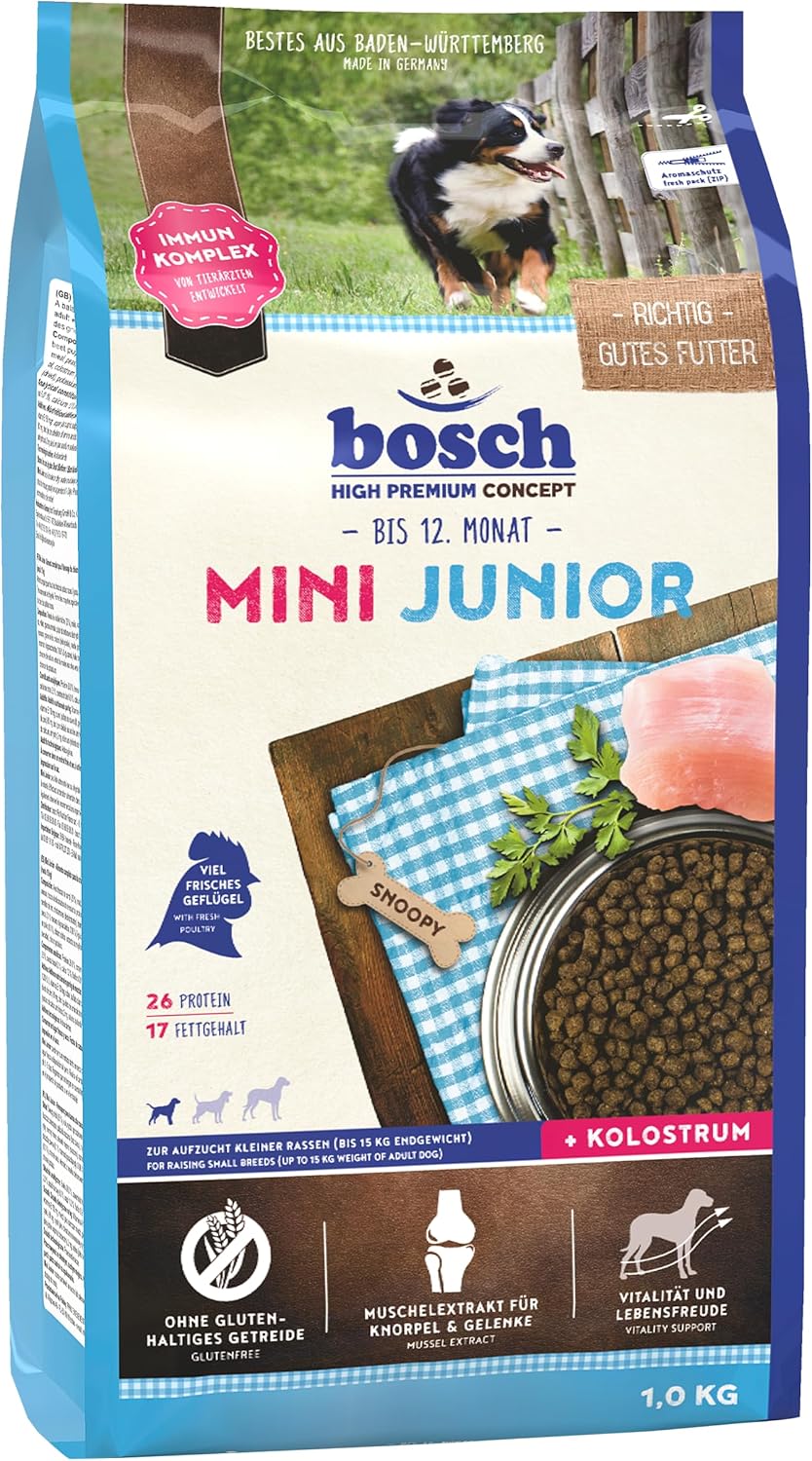 Detalle de bosch HPC Mini Junior – Trockenfutter für Welpen kleiner Rassen (bis 15 kg) 1 x 3 kg