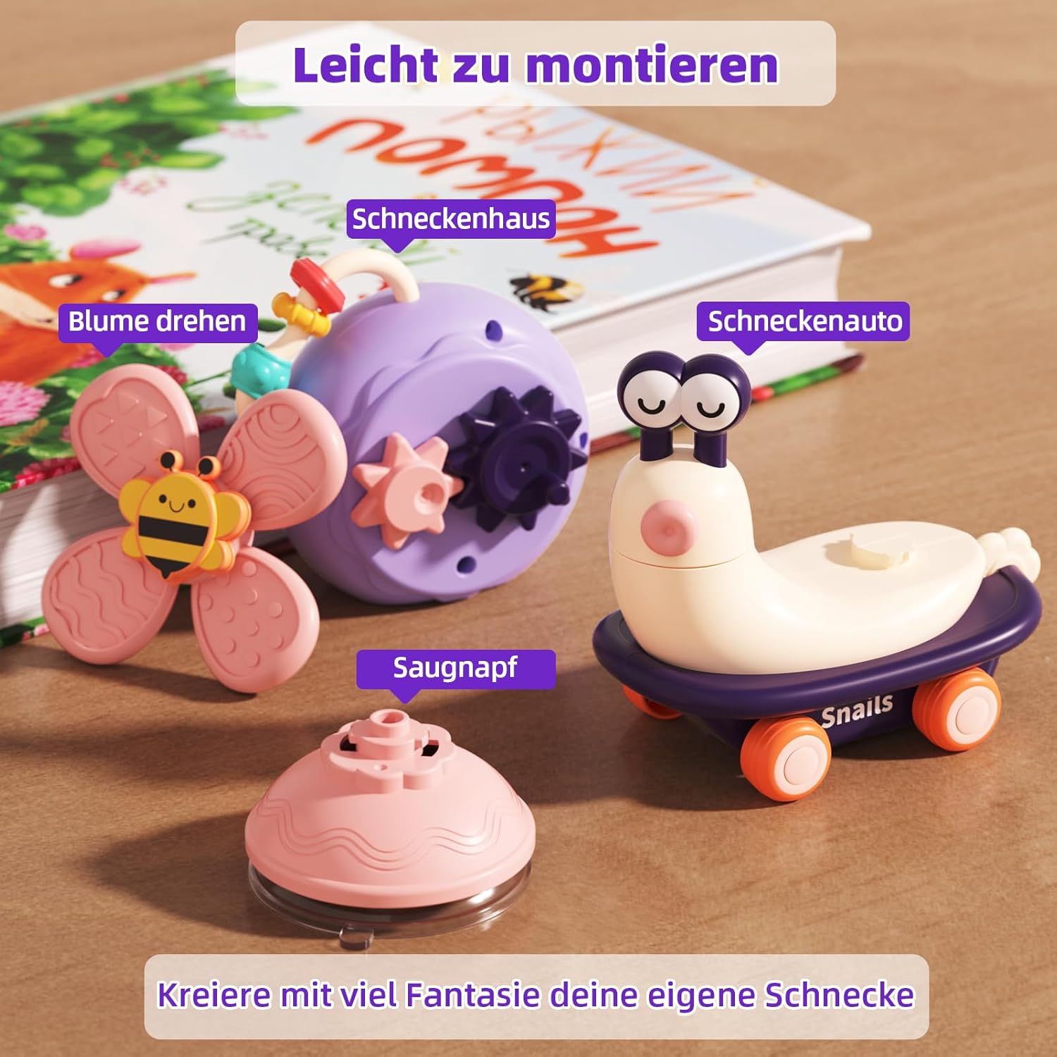 Detalle 2 de Loyzico Saugnapf Spielzeug fürs Hochstuhl