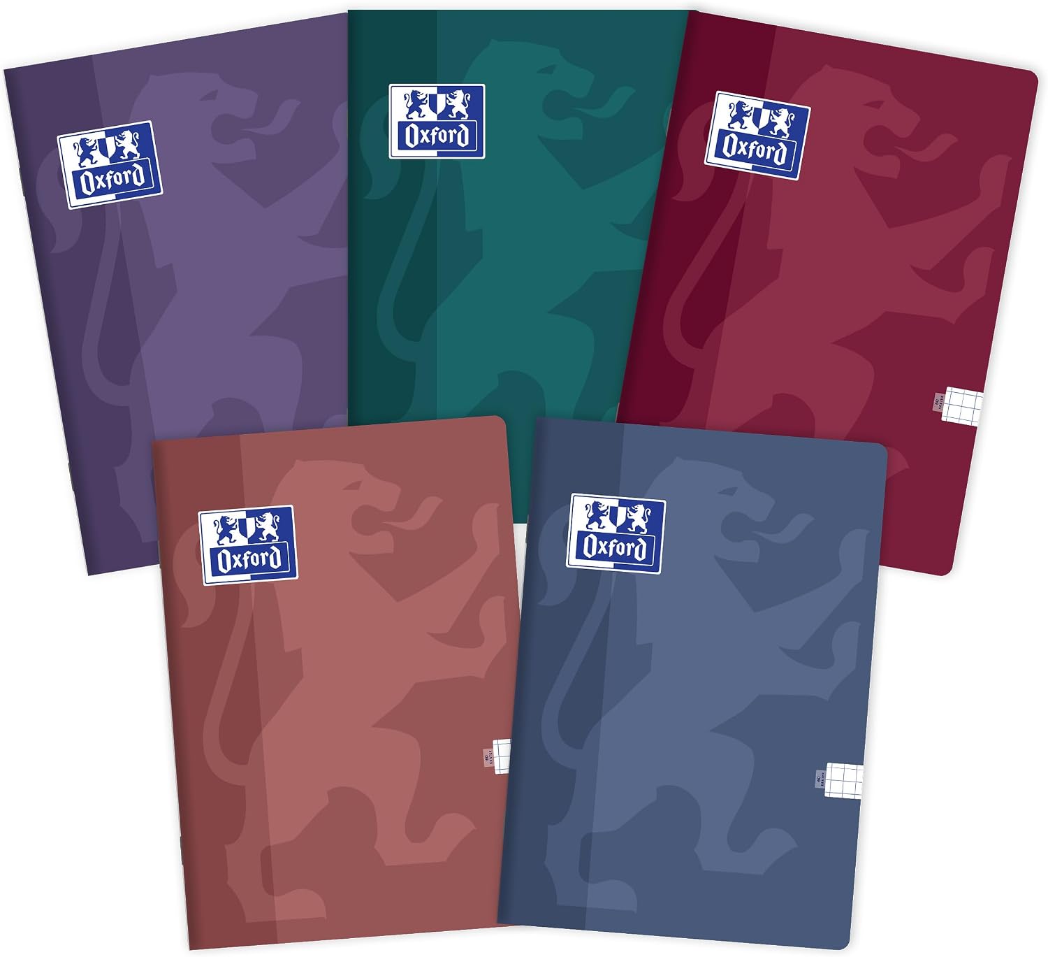 Detalle de Oxford 400175450 Touch Trend notitieboekenset A5, geruit, 60 vellen, 5 stuks