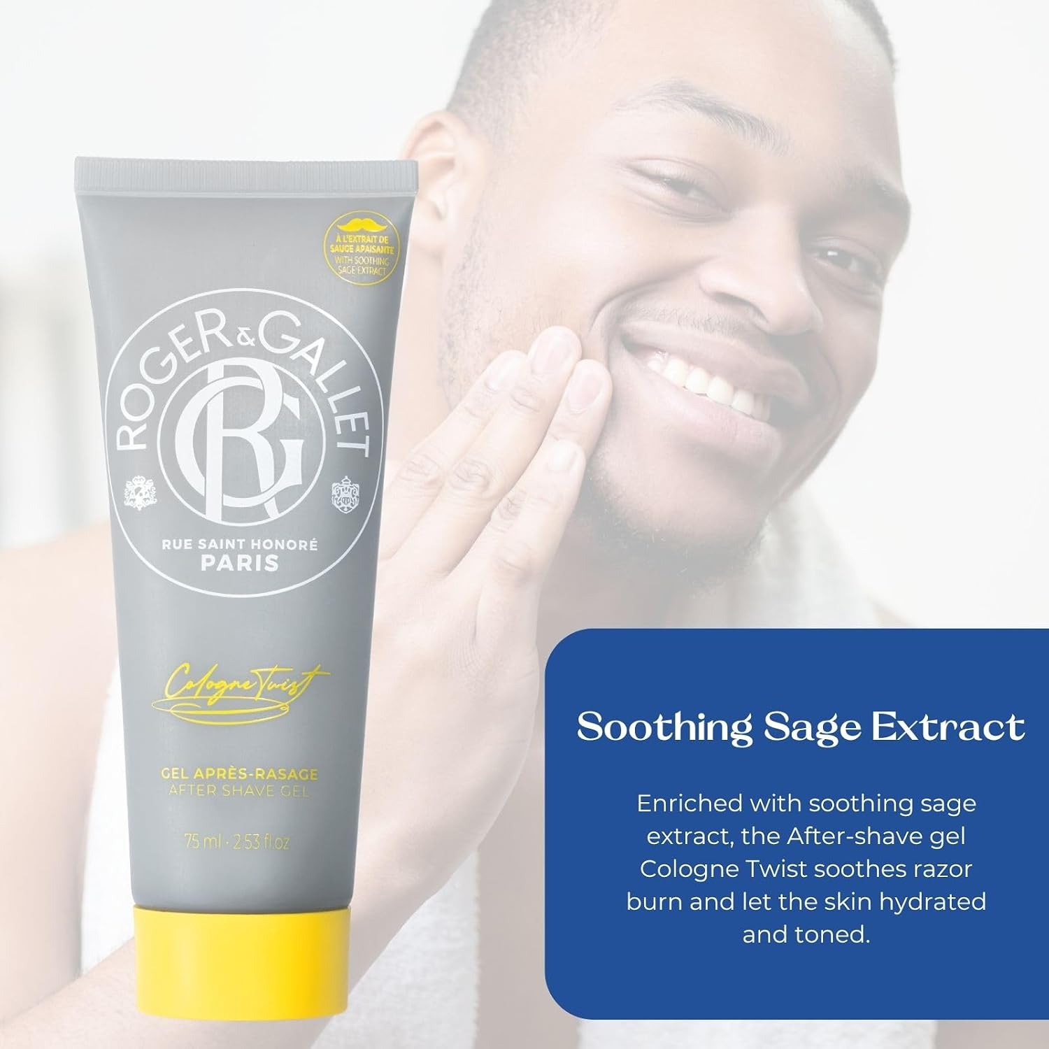 Detalle de Roger & Gallet Cologne Twist After Shave Gel, 75 ml