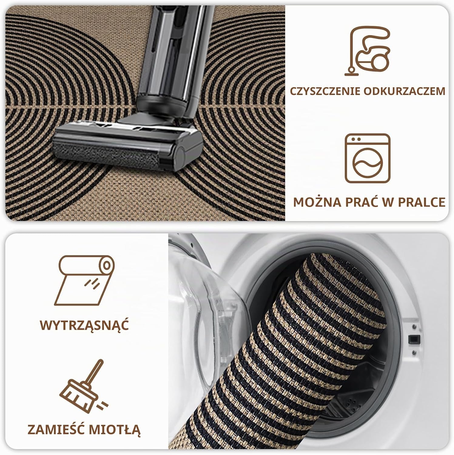 Detalle 2 de Capslpad Dirt Trapper Doormat – wycieraczka 50 × 80 cm, wygląd juty, antypoślizgowa i pralna