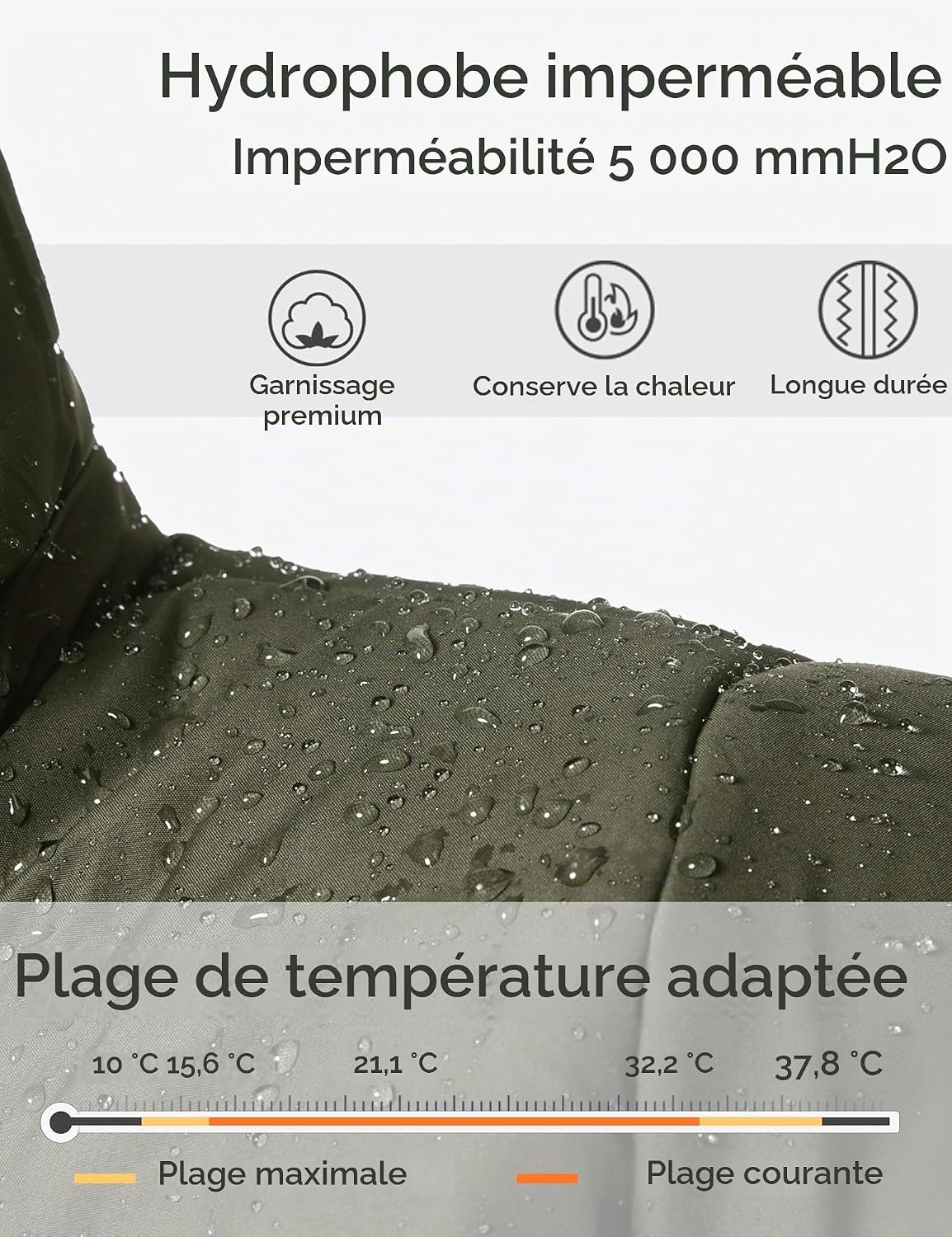 Detalle 1 de Wantdo GOV04 damesparka met gewatteerde voering en capuchon van imitatiebont