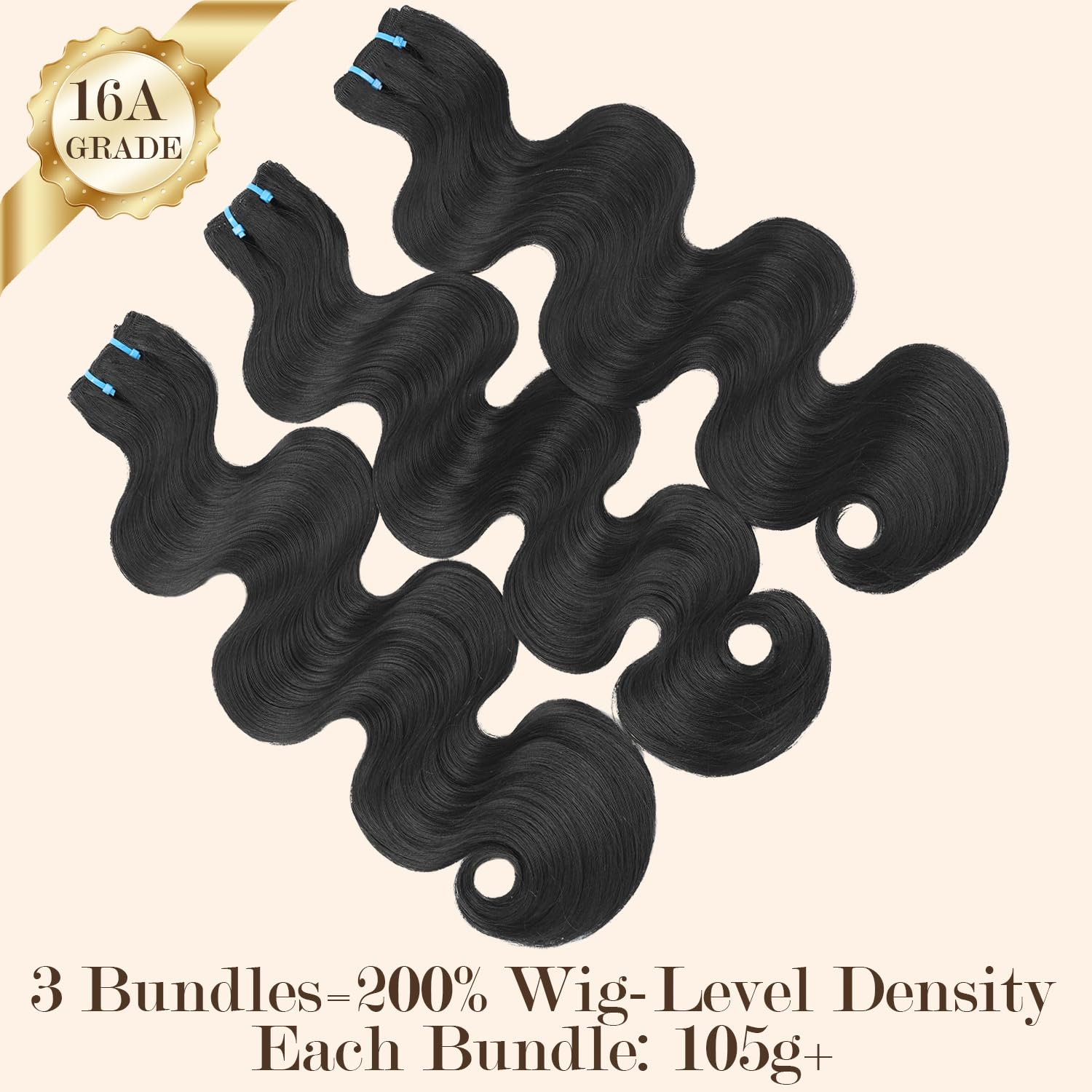 Thumbnail 2 de BSQQ 16A Body Wave Human Hair Bundles (18/20/22 Inch, 100% Raw Virgin Hair)