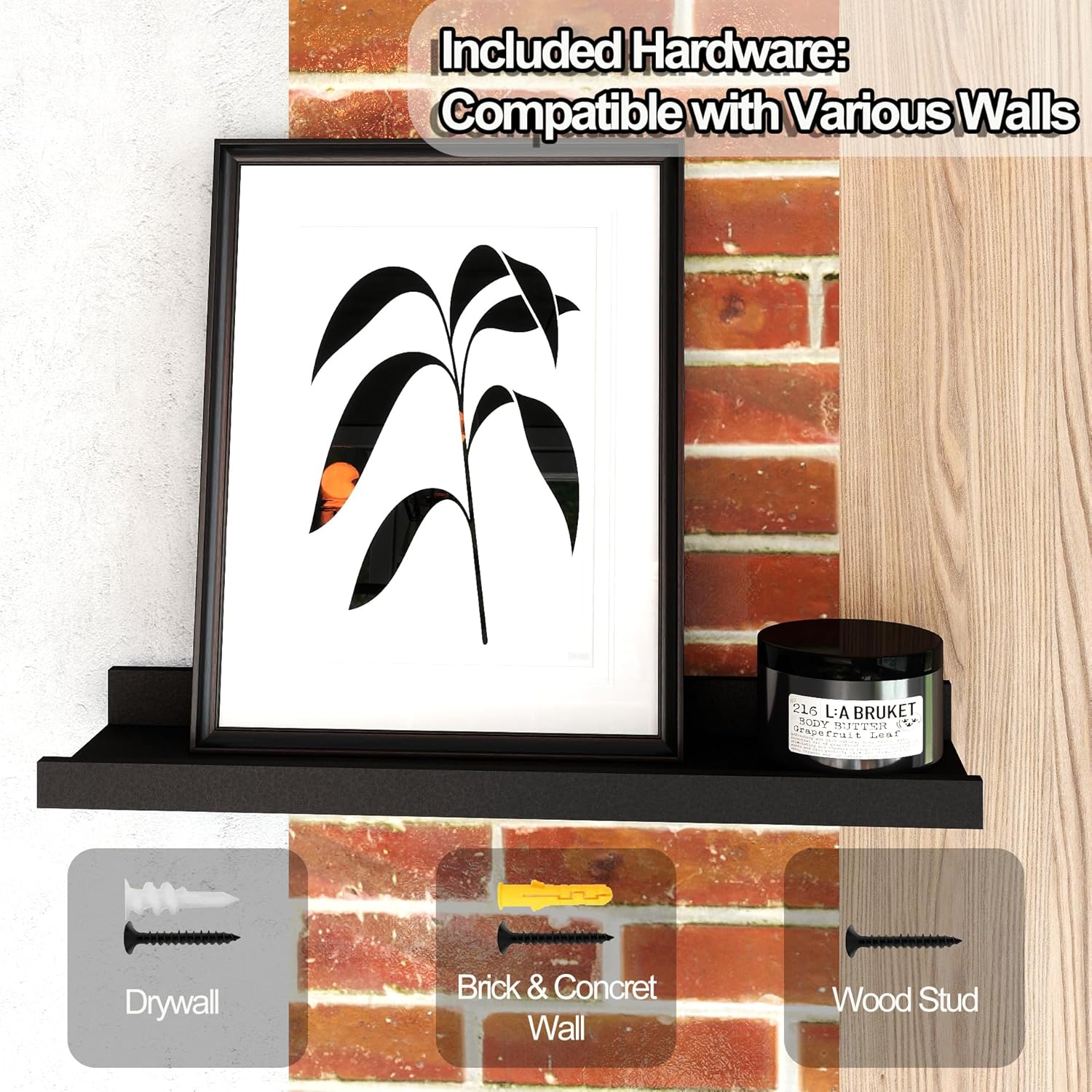 Thumbnail 5 de Solrot Floating Shelf 14 Inches for Wall Decor