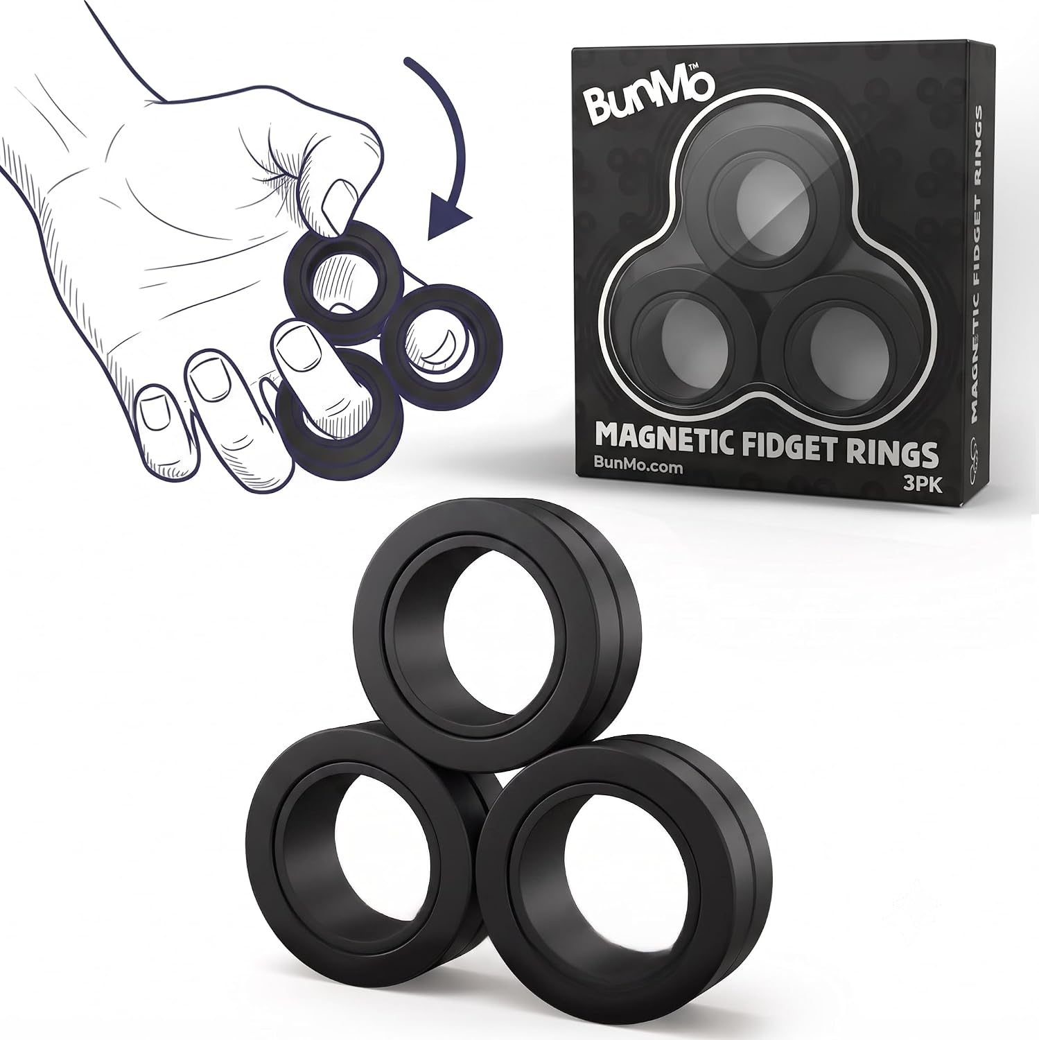 Detalle de BunMo Magnetic Rings N45 Fidget Toy