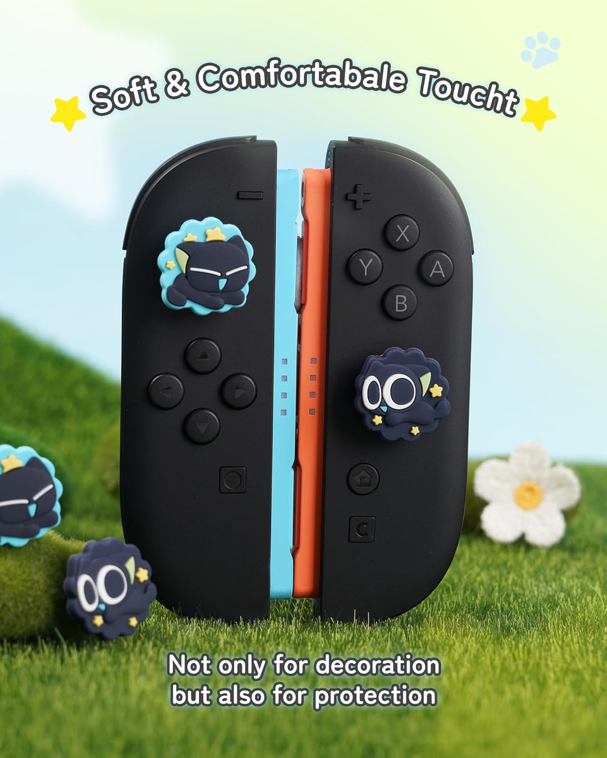 Thumbnail 2 de GeekShare Thumb Grips for Switch 2 (2025) – Replacement joystick button caps, 4PCS (Cloud Star Dream)