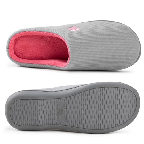 Detalle 2 de RockDove Chausson Original à Mémoire de Forme Deux Tons pour Femmes – Gris/Rose, EU 38/39