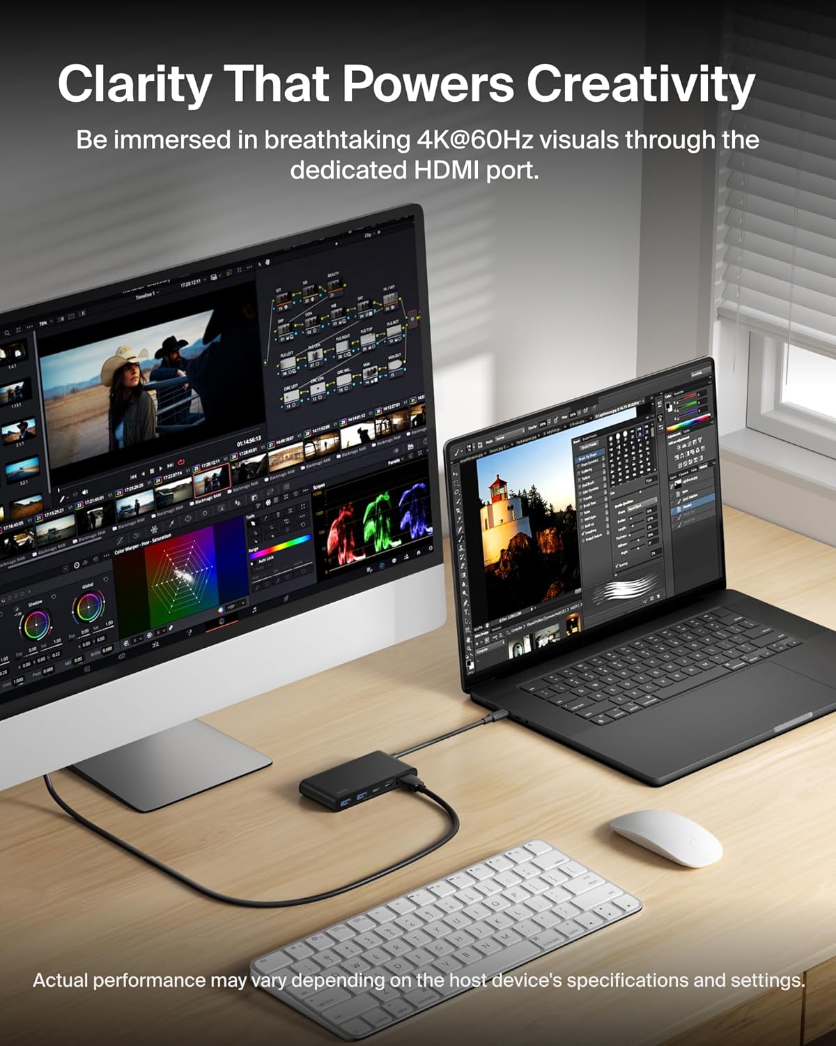 Detalle 2 de Belkin USB-C Hub 5-Port with 4K HDMI (up to 60Hz) and 100W Power Delivery, 5Gbps Data Transfer