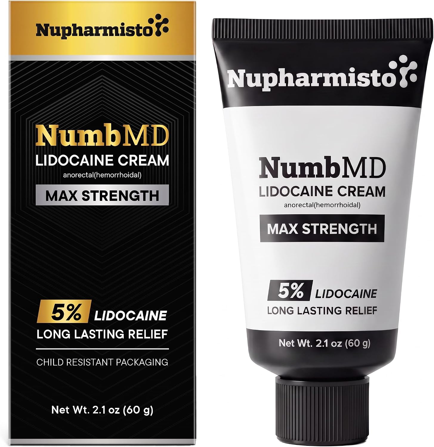 Detalle de Nupharmco Numbing Cream for Hemorrhoids, 5% Lidocaine, 60 mL