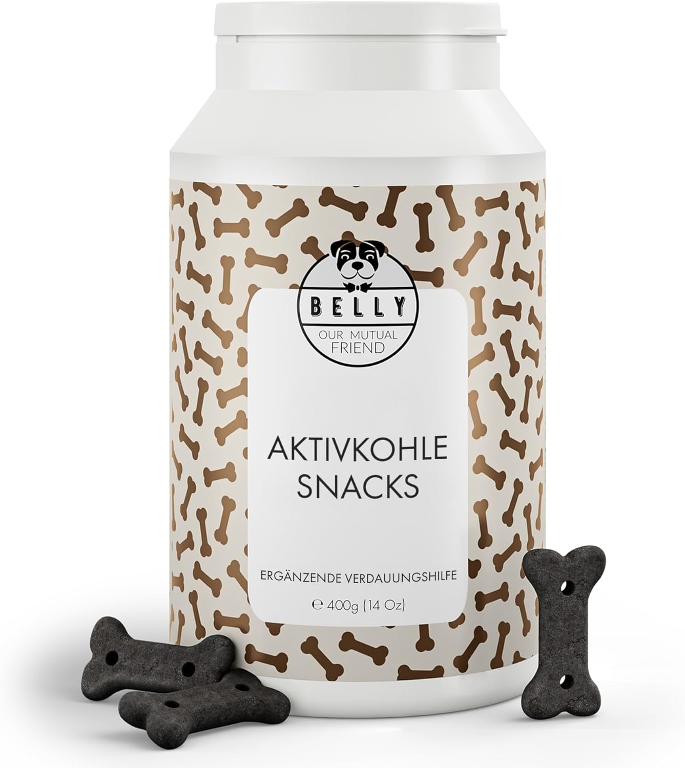 Detalle de Belly Natürliche Kohletabletten für Hunde – Aktivkohle mit Antioxidantien, Vitaminen und Mineralien (vegan, 100 g)
