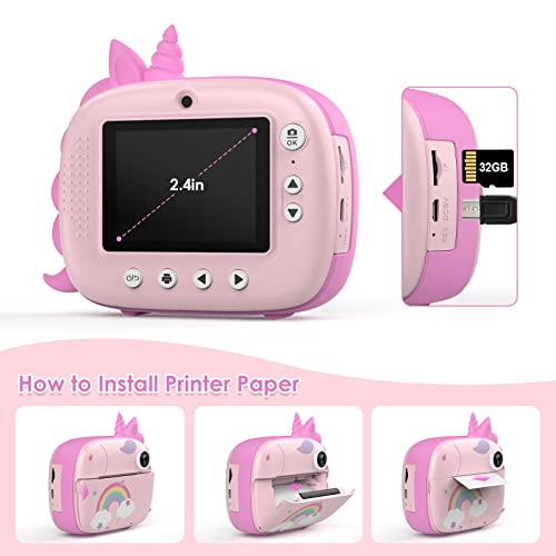 Thumbnail 6 de HiMont - Cámara infantil digital e instantánea con impresión Zero-Ink (rosa)