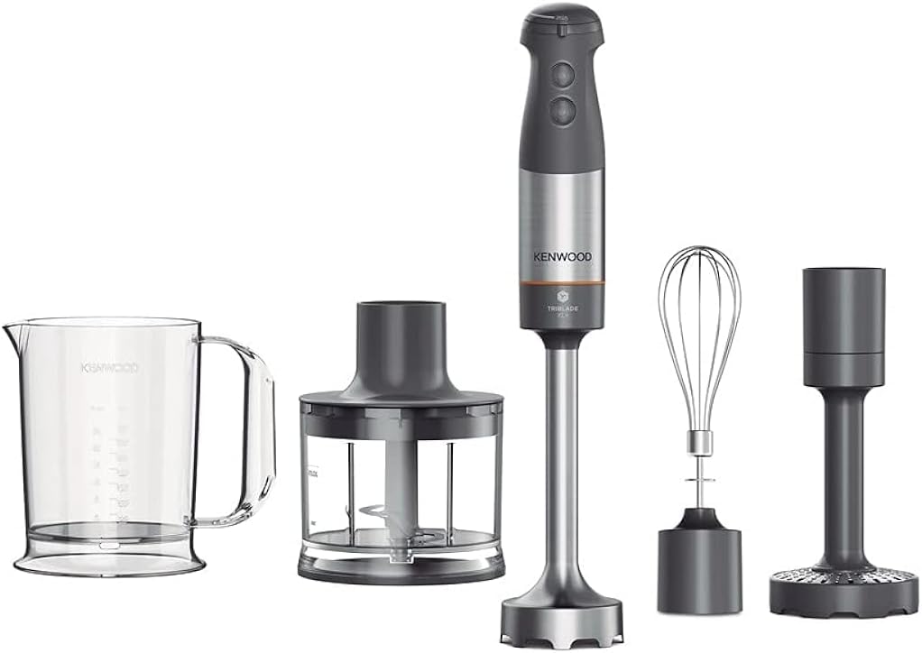 Detalle de Kenwood Triblade XL Hand Blender HBM60.307GY with Chopper, Whisk & Masher Attachments