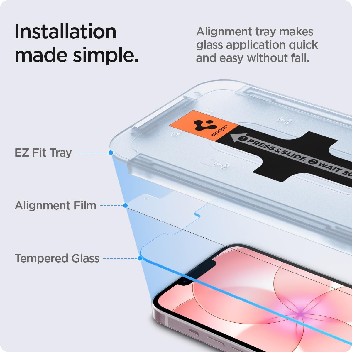 Thumbnail 2 de Spigen Glas.tR EZ Fit – 2 protections écran en verre trempé pour iPhone (9H)