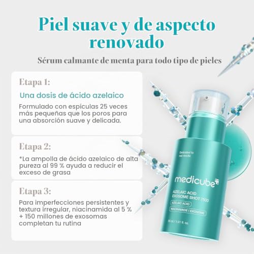 Detalle de medicube Exosome Shot Azelaic Acid 7,500 PPM Spicule Facial Serum