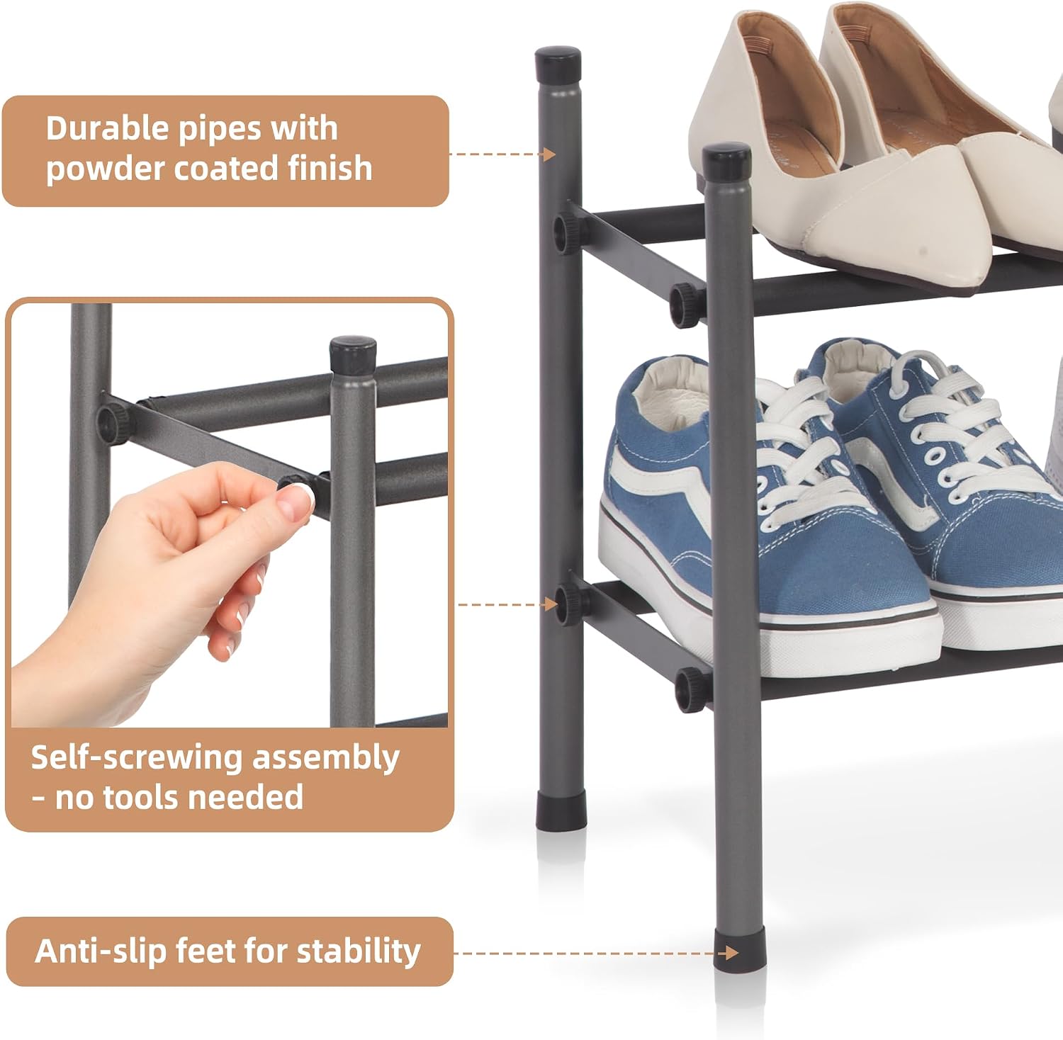Thumbnail 4 de Storage Maniac 8-Pair Shoe Rack 🚪