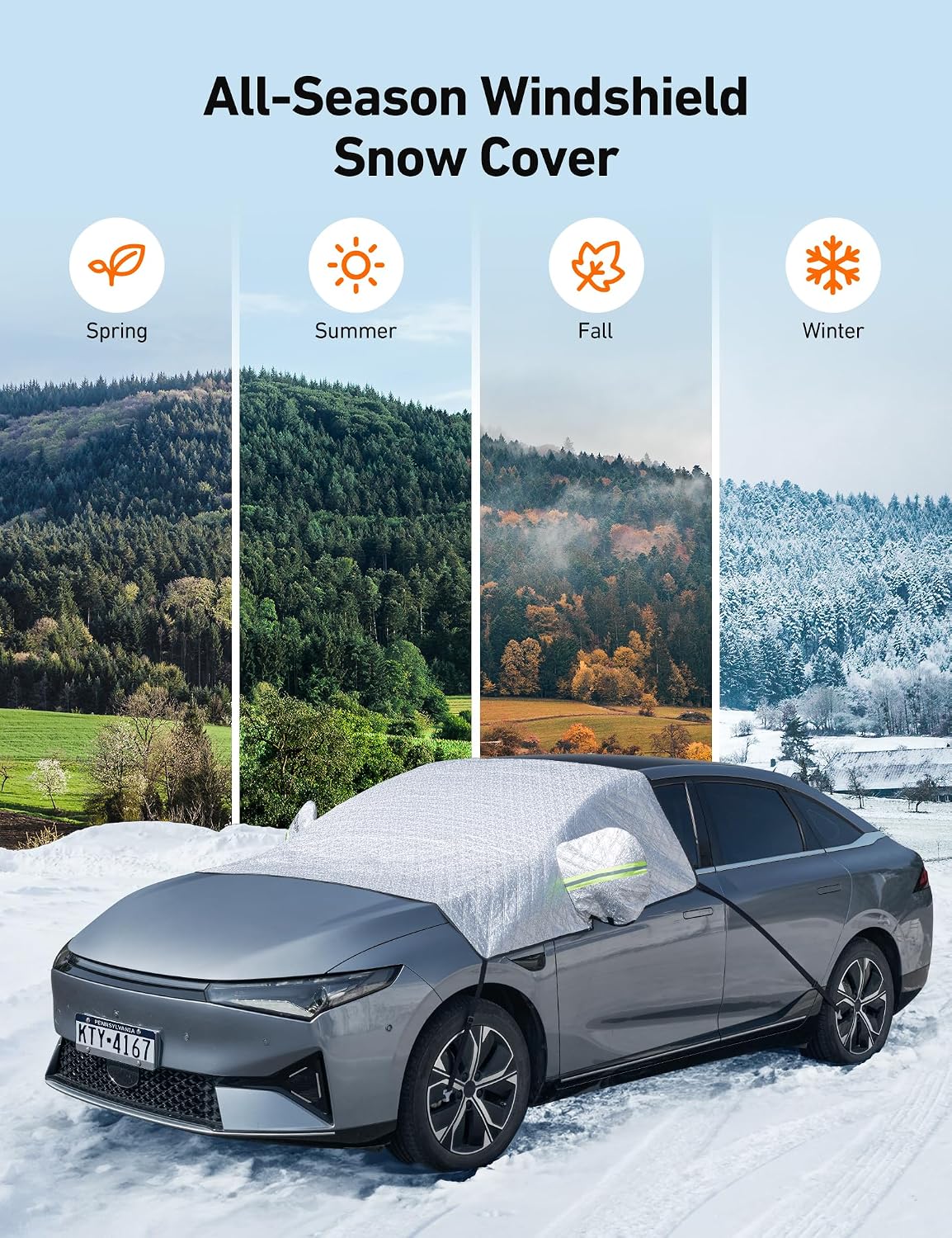 Detalle de AstroAI Windshield Snow Cover, 4-Layer