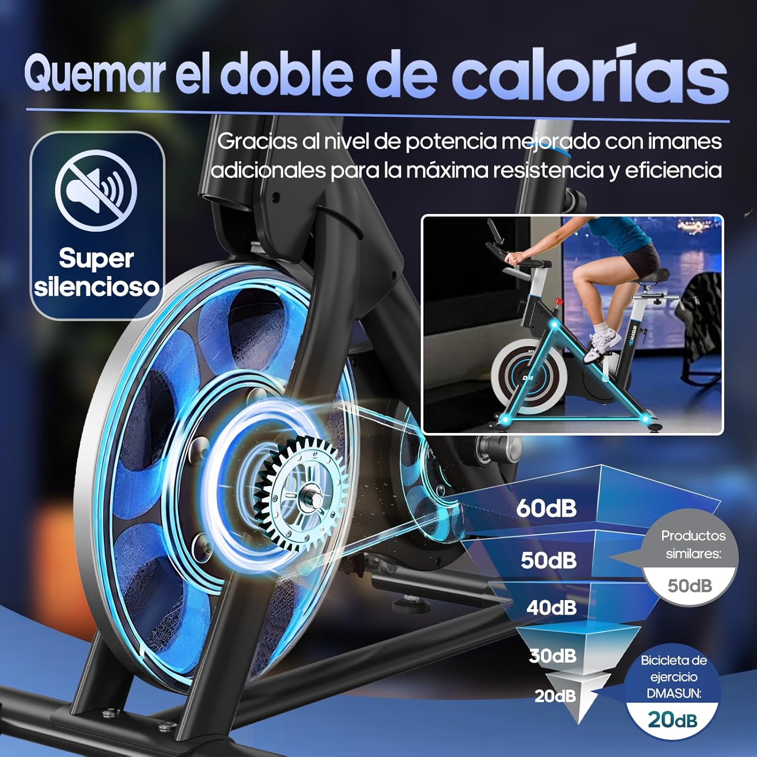 Thumbnail 1 de DMASUN 2026 Newest Bicicleta estática 180 kg