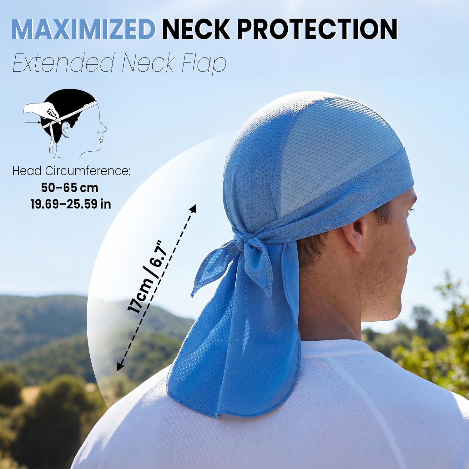 Detalle 2 de YANIKY Bandana sportiva con protezione per il collo UPF 50+ – confezione multipla