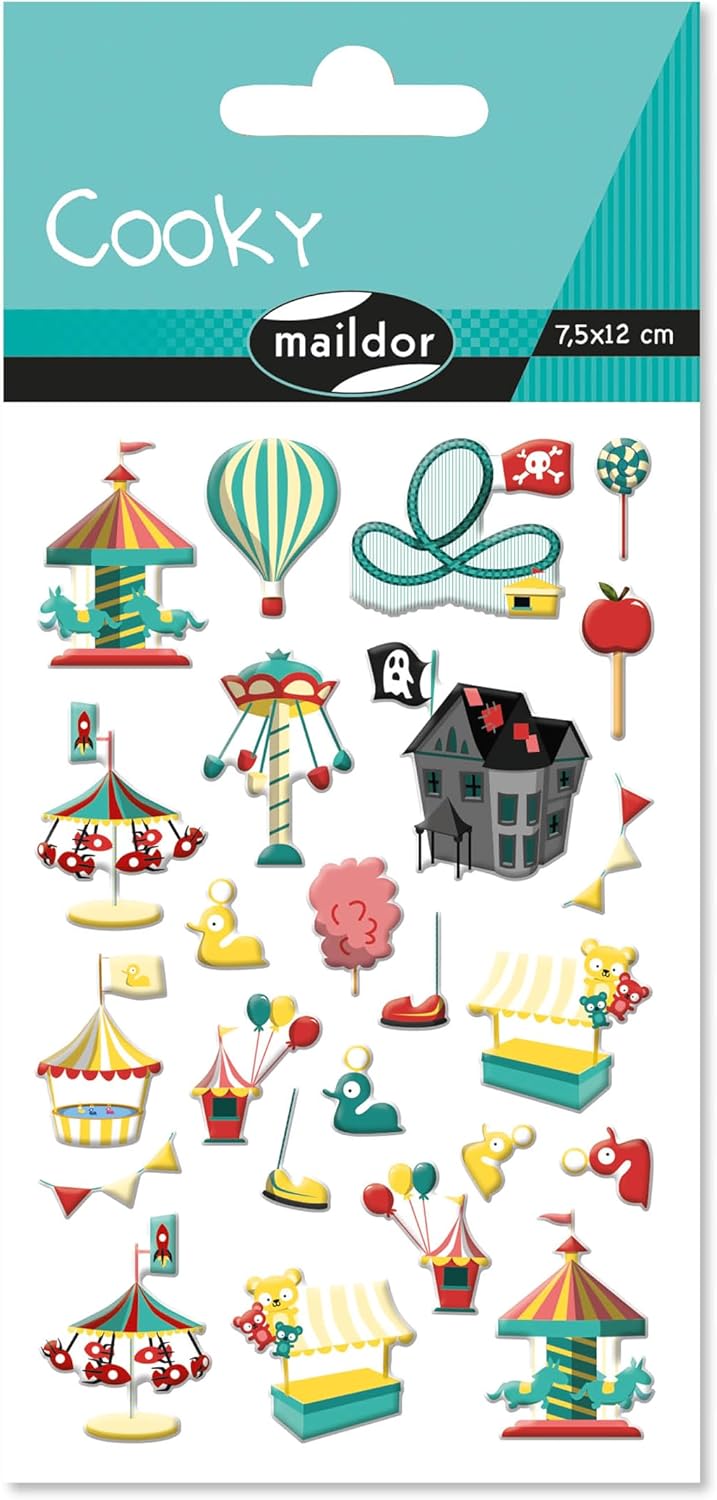 Thumbnail 4 de MY MANDARINE CY139Cpack – GOMMETTES 3D Cooky, CIRQUE, lot de 10 planches 12x8 cm