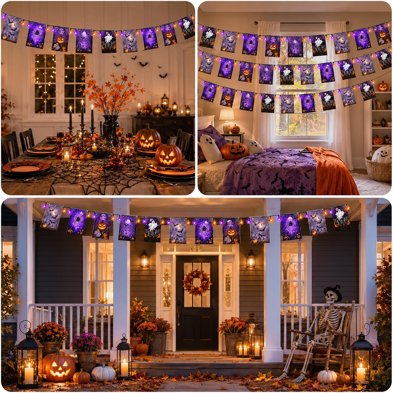 Detalle 2 de Halloween String Lights with Flags, 49.2 ft