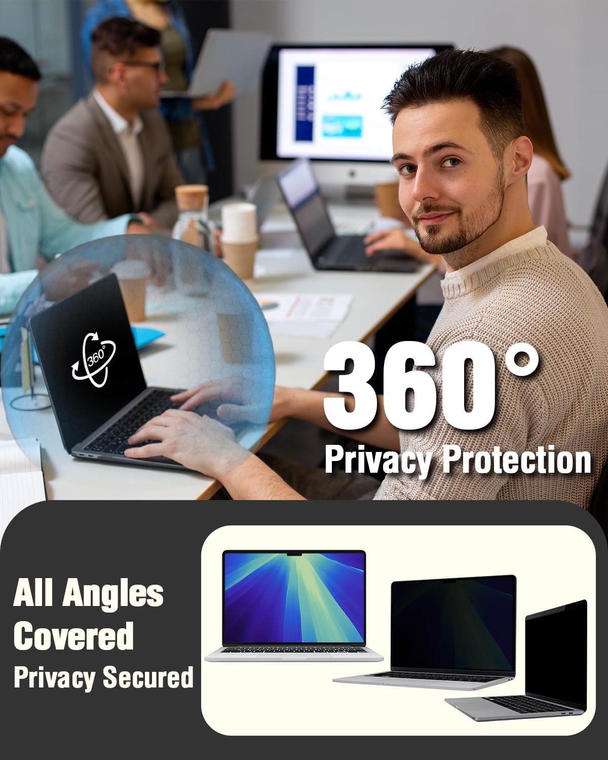 Detalle de F FORITO Magnetic Privacy Screen Protector for 2026 MacBook Neo 13-inch (A3404) with A18 Pro