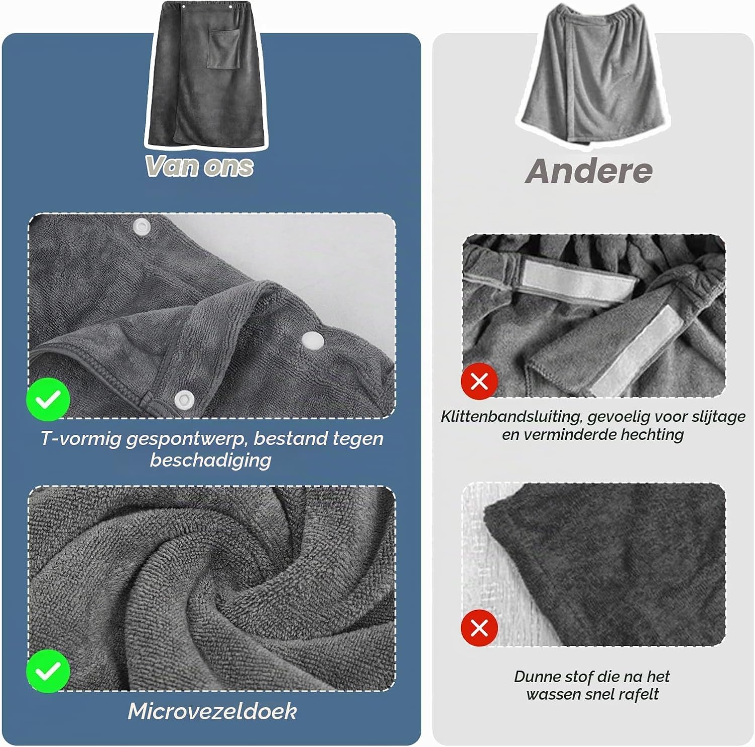Thumbnail 5 de VIBINHO YQDH70140 saunakilt van microvezel, 140 x 70 cm, sneldrogend