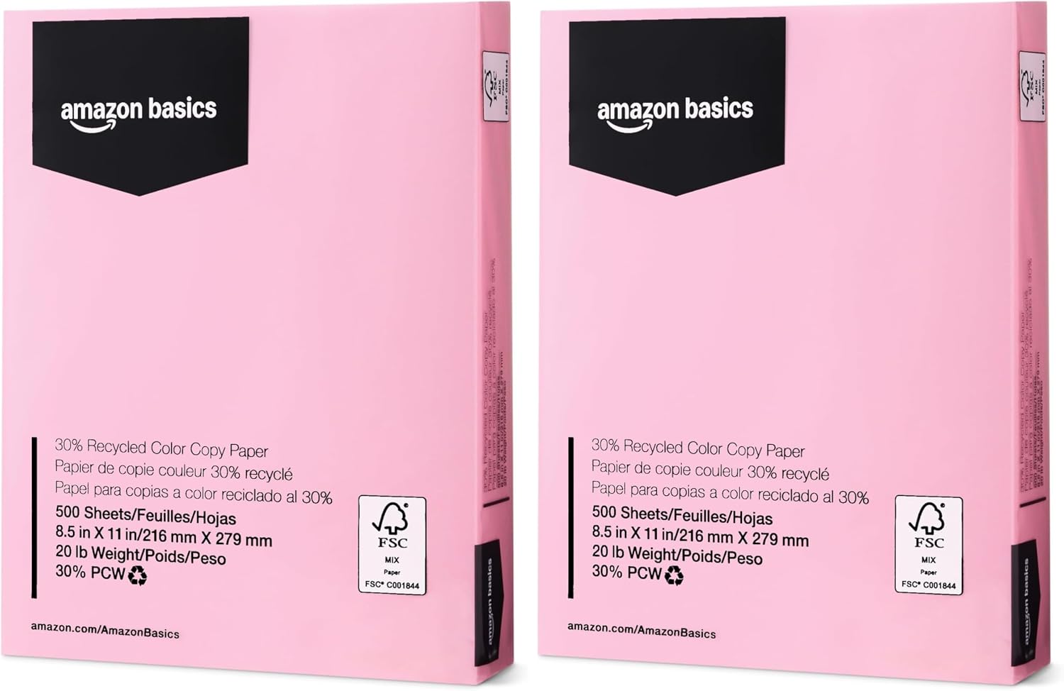 Detalle 2 de Amazon Basics Color Copy Paper, 30% Recycled, 8.5 x 11, 20 lb, Green Pastel, 500 Sheets