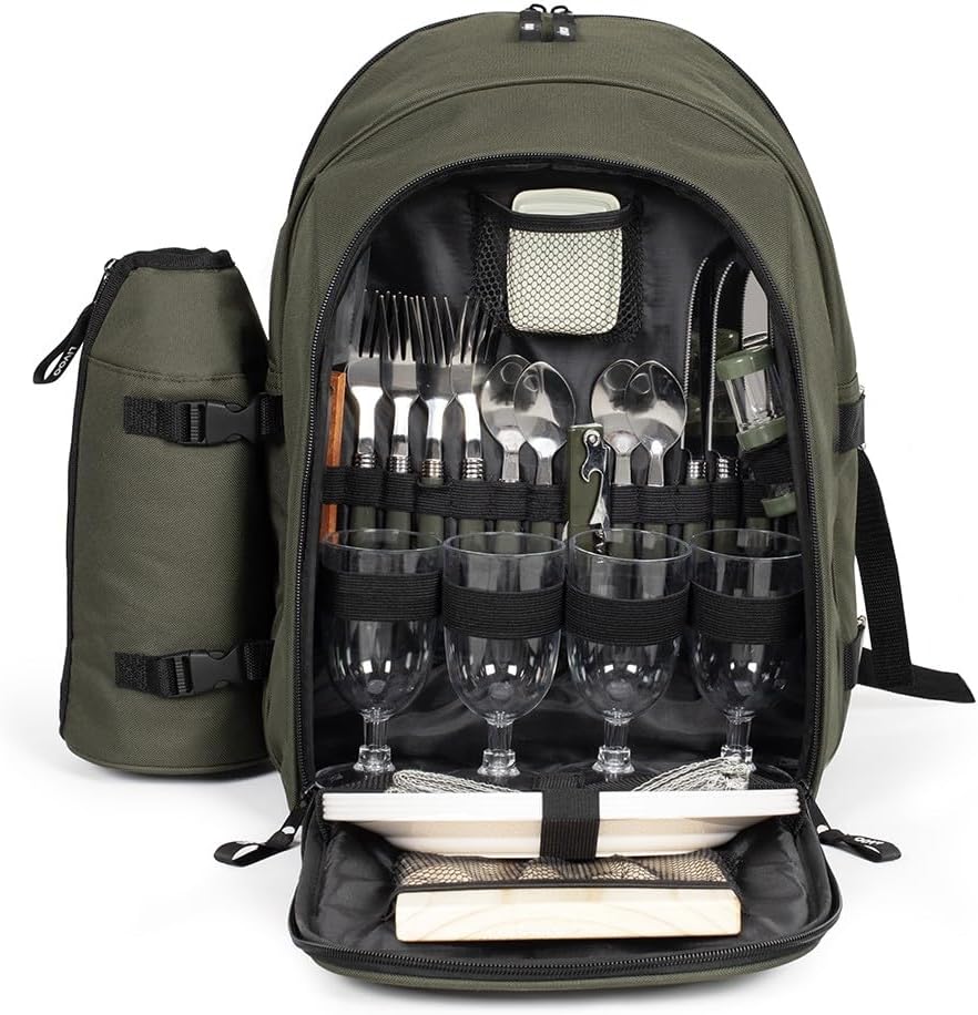 LIVOO SE970C – plecak piknikowy dla 4 osób, 11 l, 600D, zielony
